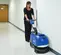Blue and black NILFISK Walk-Behind Power Scrubber, 12 in., Battery Powered